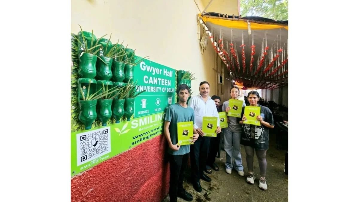 DU’s Gwyer Hall Canteen Goes Green With Vertical Gardens by Smiling Tree’s Aarav and Alina Kwatra